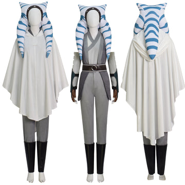 Ahsoka Tano White Costume Female Ahsoka White Robe Halloween Costume Outfit BEcostume
